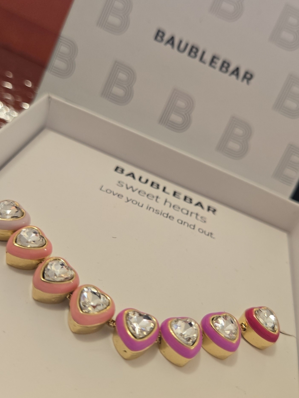 BaubleBar Pink & Hot Pink Sweet Hearts Bracelet